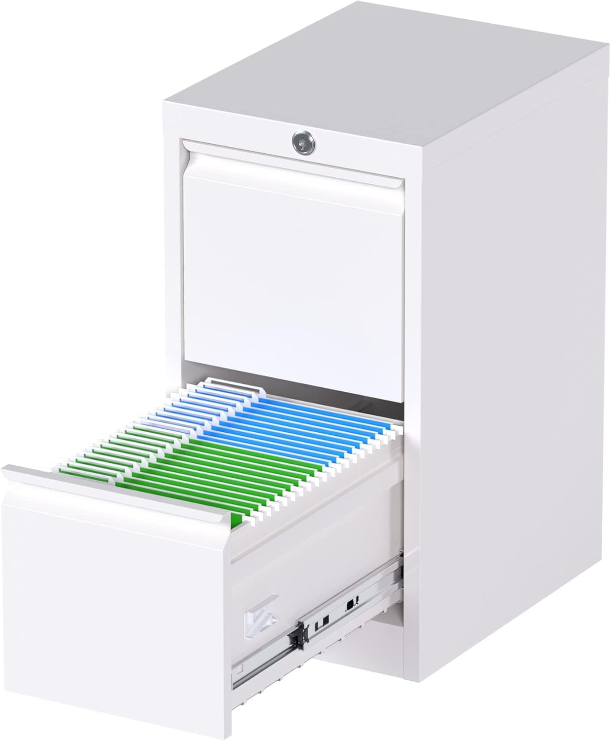 2 Drawer File Cabinet with Lock, Metal Vertical File Cabinet for Home ...