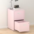 thumbnail image 1 of 2 Drawer File Cabinet with Lock，Small Filing Cabinet for Home Office, Metal Vertical File Under Desk Cabinet for A4/Letter,Assembly Required,Pink, 1 of 13