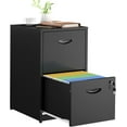 thumbnail image 1 of 2 Drawer File Cabinets,Metal Office File Cabinet with Lock,Black Filing Cabinets for Home Office,Vertical Modern File Cabinet Office Two Drawers for Hanging Letter,Assembly Required, 1 of 8