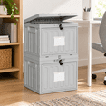 Stackable Files 2 Drawer File Cabinets Plastic Box For Letter Size Hanging Folders Easy ...