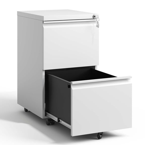 2-Drawer Filing Cabinet, Office Drawers With Lock And Embedded Handle, Portable Metal File Cabinet, Office Storage Cabinet For Home Office