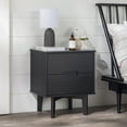 thumbnail image 1 of Walker Edison 2-Drawer Groove Handle Solid Wood Nightstand – Black, 1 of 16