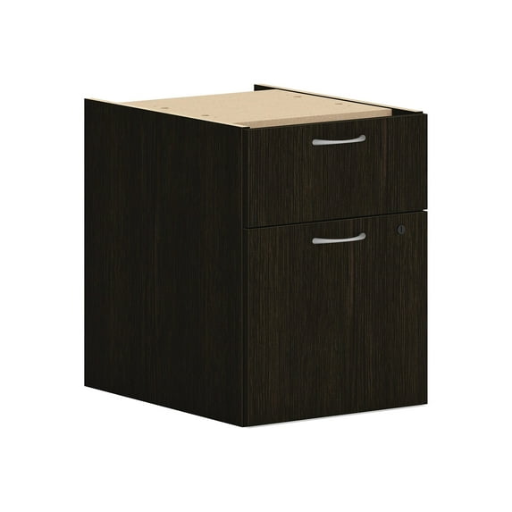 2-Drawer Hanging Pedestal File Cabinet, Brown, 20 x 15 x 20 inches