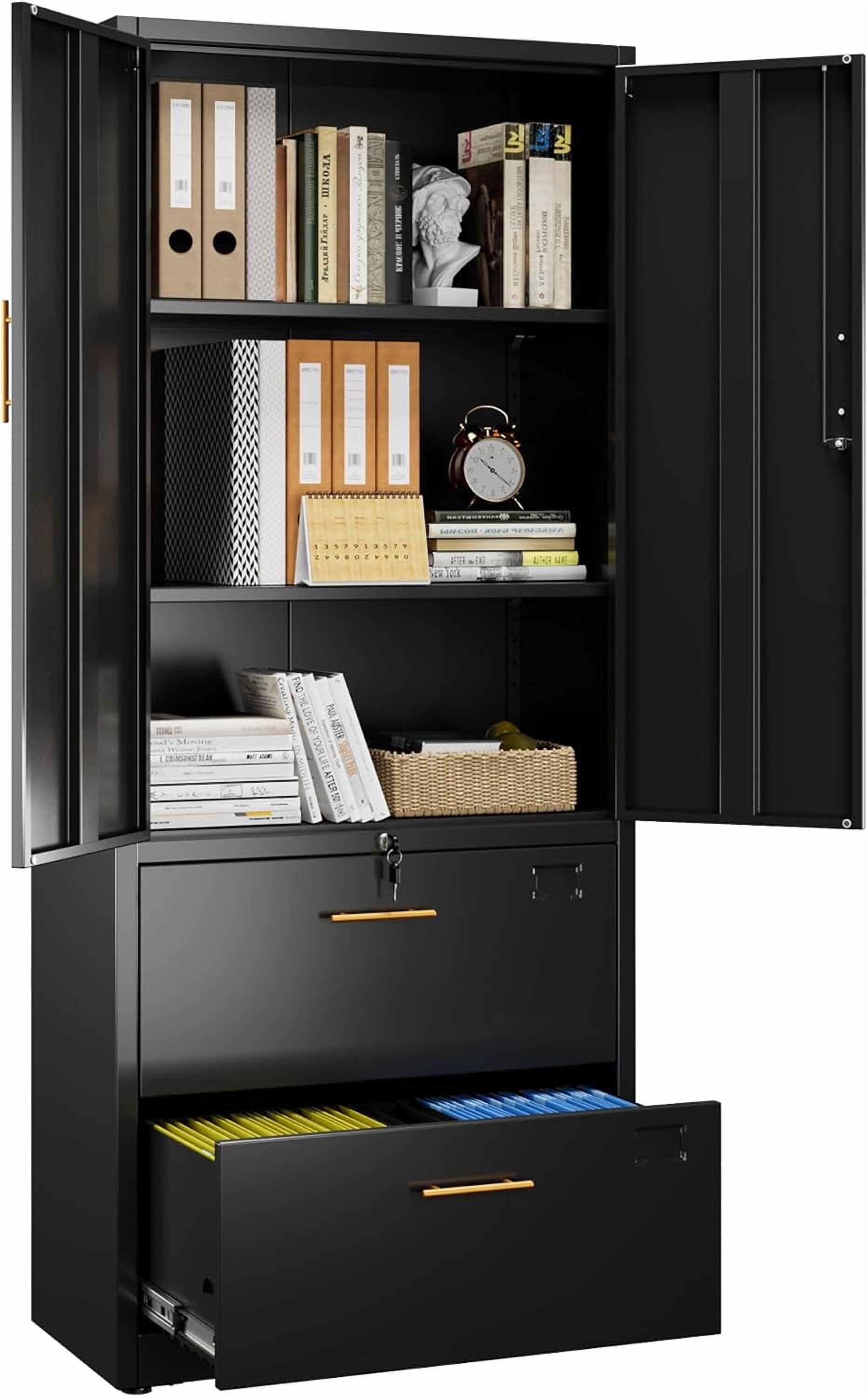 2 Drawer Lateral File with Adjustable Shelves and Handles,Metal