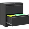 thumbnail image 1 of 2 Drawer Lateral File Cabinet with Lock, Filing Cabinets for Home Office, Storage Cabinets for Hanging Files Letter/Legal/F4/A4, Require Assembly(Black), 1 of 6