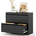 thumbnail image 1 of 2 Drawer Lateral File Cabinet, Metal Lateral Filing Cabinet for Home Office, Filing Cabinets for Letter/Legal/A4/F4 Hanging Files (Black), 1 of 12