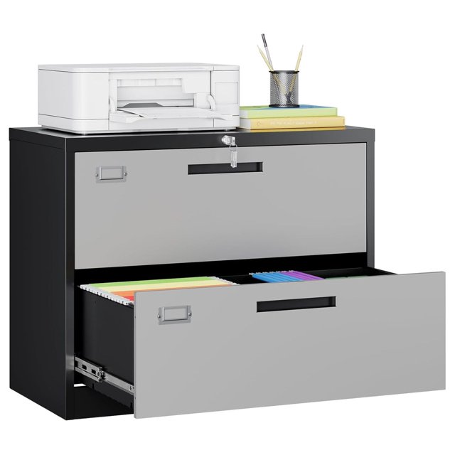 2 Drawer Lateral Filing with Lock, Metal File 35.4