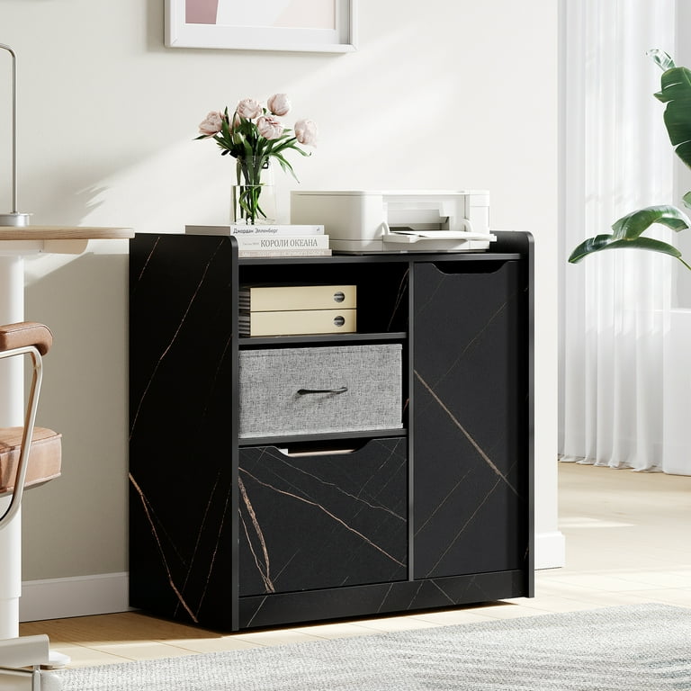 2 Drawer Lateral Wood File Cabinet with Door Mobile Filing