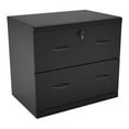 2 Drawer Lateral Wood Lockable Filing Black