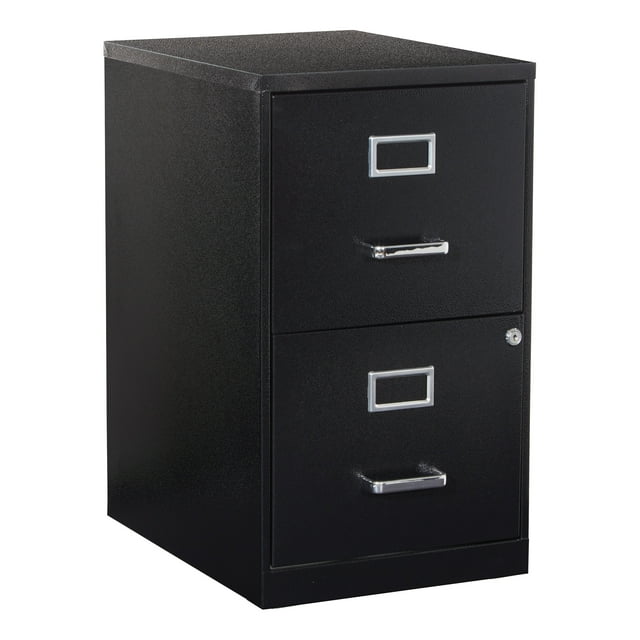 2 Drawer Locking Metal File in Black