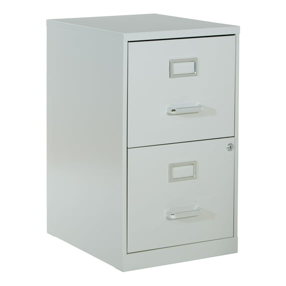 2 Drawer Locking Metal File Cabinet in Gray