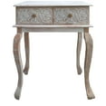 thumbnail image 1 of 2 Drawer Mango Wood Console Table with Floral Carved Front Brown and White - Saltoro Sherpi, 1 of 7