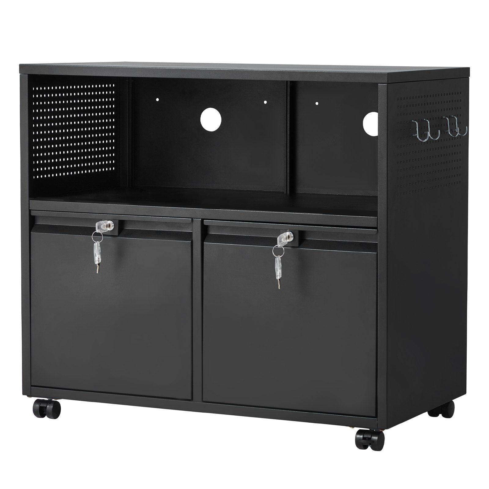 Filing Rods Signage 2-Drawer Metal File Cabinet with Lock, Lateral Filing Cabinet with ...