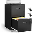 thumbnail image 1 of 2 Drawer Mobile File Cabinet with Lock, Black Metal Filing Cabinets with Wheels, Vertical Rolling File Cabinet Fit Hanging Files, Letter and A4 Documents, 1 of 16