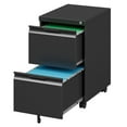 thumbnail image 1 of 2 Drawer Mobile File Cabinet with Lock and Wheels, Under Desk Storage Filing Cabinet for Home Office, Small Rolling File Cabinet for Legal, Letter, and A4 Files(Black), 1 of 6