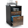 2 Drawer Mobile File with Lock, Wood Modern Filing for
