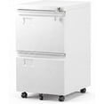 thumbnail image 1 of 2 Drawer Mobile File Cabinet with Lock, Heavy Duty Steel Under Desk Filing Cabinet for Home Office, Anti-Tip Design with 5 Casters, Assembly Required, 1 of 8