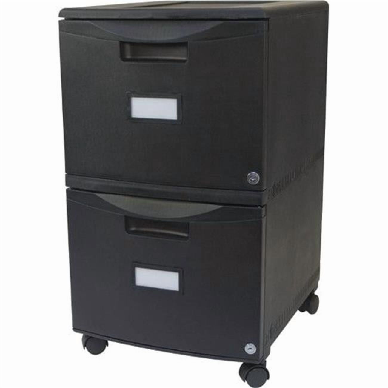 2-Drawer Mobile File Cabinet with Lock Legal Letter Black