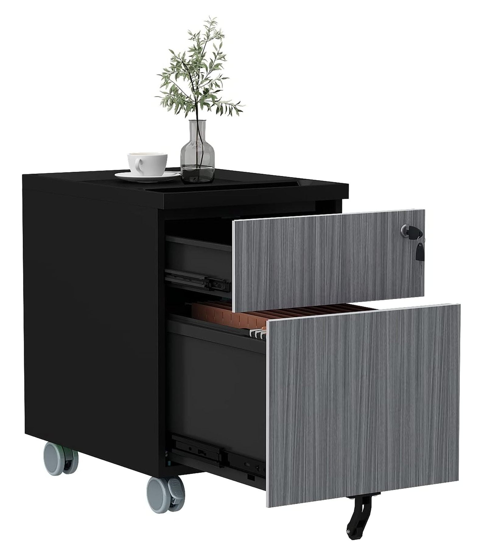 2 Drawer Mobile File with Lock, Office Filing for