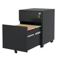 thumbnail image 1 of 2 Drawer Mobile File Cabinet with Lock Steel File Cabinet for Legal/Letter/A4/F4 Size, Fully Assembled except for Wheels, 1 of 6