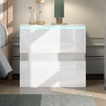 thumbnail image 1 of 2-Drawer Nightstand for Bedroom, Sesslife Wood Bedside Table with LED Light, USB Charging Ports and Outlets, Modern Storage Furniture Night Stand, White, 1 of 14