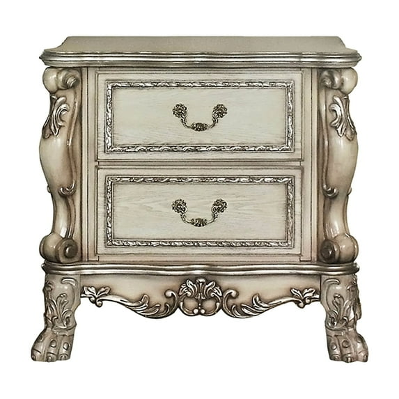 2 Drawer Nightstand In Gold And For Bedroom Enhancement Organization Wood With Drawers Decoration