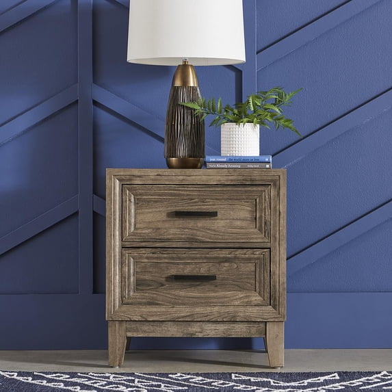 2-Drawer Nightstand in Cobblestone Finish
