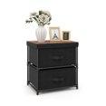 thumbnail image 1 of 2-Drawer Nightstand with Removable Fabric Bins and Pull Handles, 1 of 5