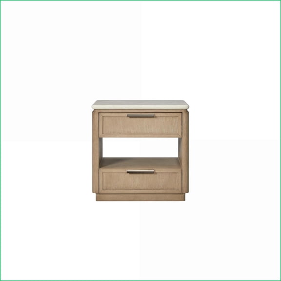 2 Drawer Nightstand with Rope Fronts & USB Charging Port