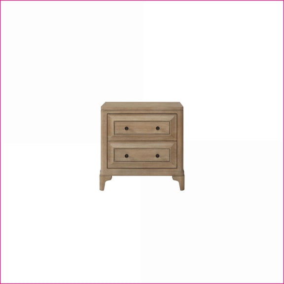 2-Drawer Nightstand with Sand Finish  USB Ports & Felt/Cedar Lining
