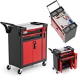 thumbnail image 1 of 2-Drawer Rolling Tool Chest with Lock, Large Mobile Tool Cart & Cabinet for Garage Workshop Storage, Heavy-Duty Red, 1 of 7