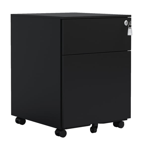 2-Drawer Steel - Mobile & Lockable Storage - Office/Home Use - Organize Documents Easily