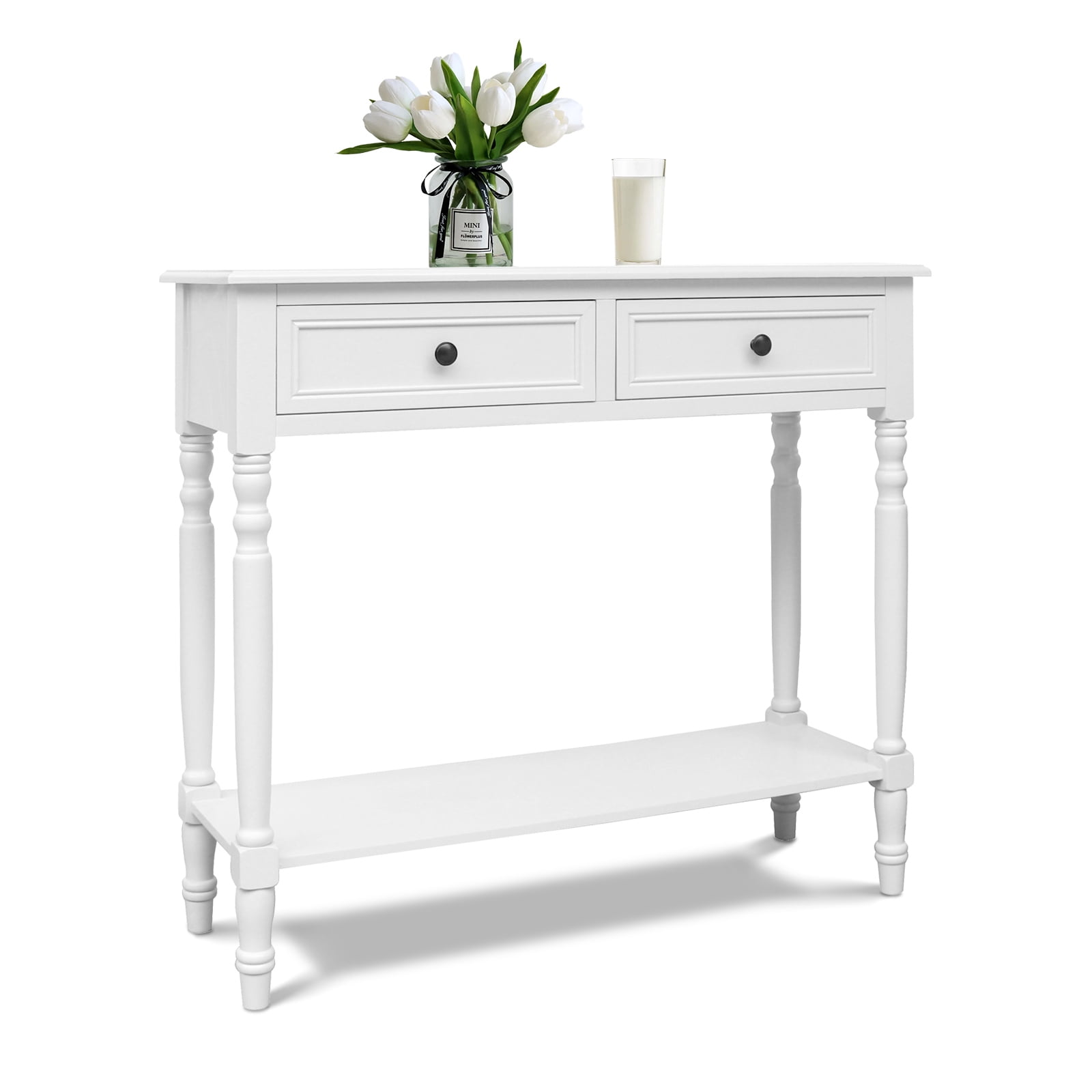 2-Drawer Storage Console Table with Shelf - 36