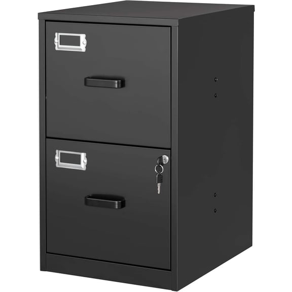 2-Drawer Vertical File Cabinet with Lock, Steel Construction, for Letter & Legal Size Files, Assembly Required