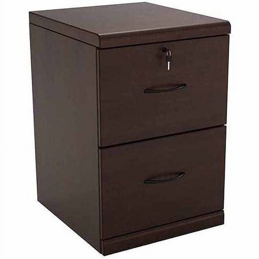 2 Drawer Vertical Wood Lockable Filing Espresso