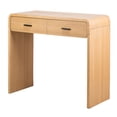 thumbnail image 1 of 2-Drawer Wood Console with Metal Handles Modern Design Style Living Room, 1 of 9