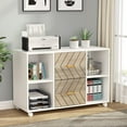 thumbnail image 1 of 2 Drawer Wood File Cabinet Letter Size, Large Mobile Lateral Filing Cabinet Printer Stand with Storage Shelves and Wheels for Home Office, 1 of 7