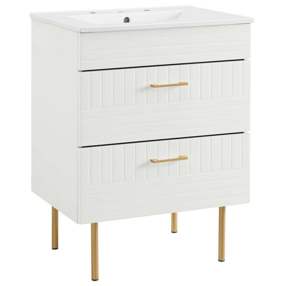 Modway Daybreak 24" Bathroom Vanity in White White