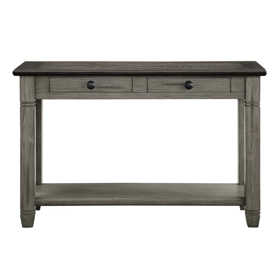 2 - Drawer Wooden Console Table | For Casual Contemporary Living Rooms | Two - Tone Coffee and Antique Gray Finish | Meets Decor and Storage Demands