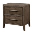 thumbnail image 1 of 2 Drawer Wooden Nightstand with Metal Bar Pulls and USB Port Brown - Saltoro Sherpi, 1 of 5