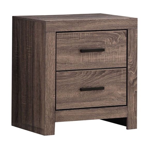 2 Drawers, Barrel Oak Finish - Easy to Maintain, 3D Paper Veneer - Bedroom - Create Warm Sophisticated Vibe
