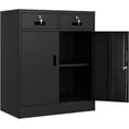 thumbnail image 1 of 2 Drawers Metal Cabinet, 36” Locking File Cabinet for Garage、Classroom and Office - Black, 1 of 11