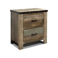 thumbnail image 1 of 2 Drawers Rustic Nightstand in Antique Multi-color, 1 of 5