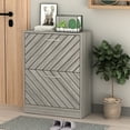 thumbnail image 1 of 2 Drawers Storage Cupboard Organizer Unit, 29.5 H Shoe Cabinet Shoe Rack Shoe, Gray, 1 of 8