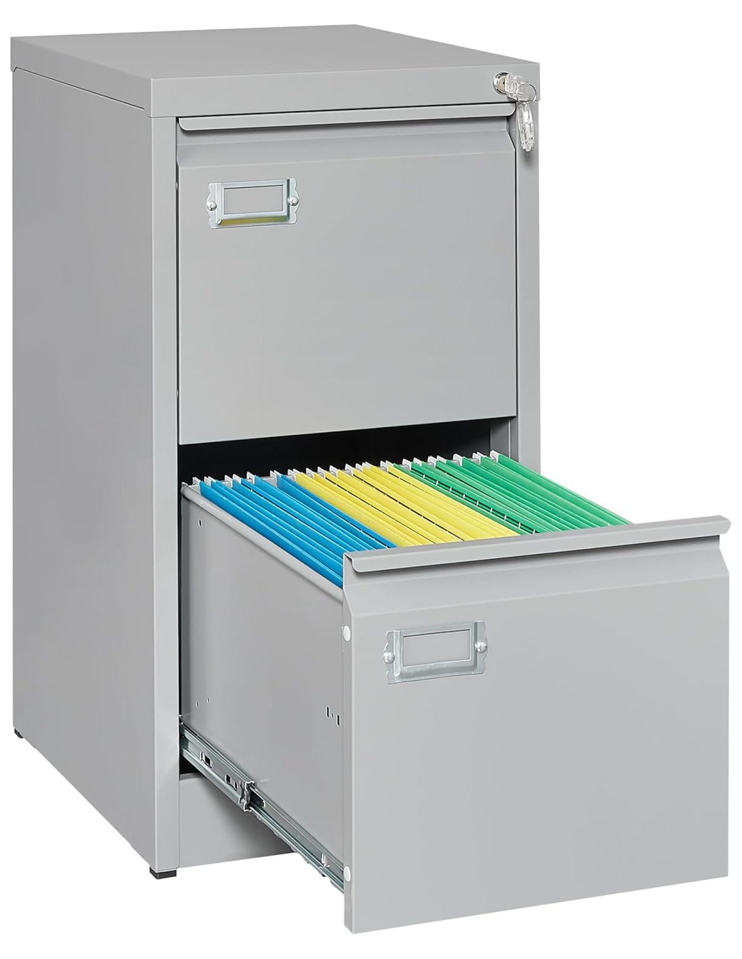 2 Drawers Vertical File 17.8" Deep Lockable Filing