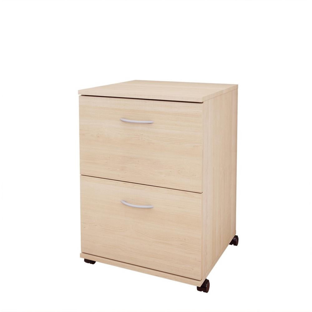 Mobile Legal Size 2-Drawer File Cabinet in Natural Maple