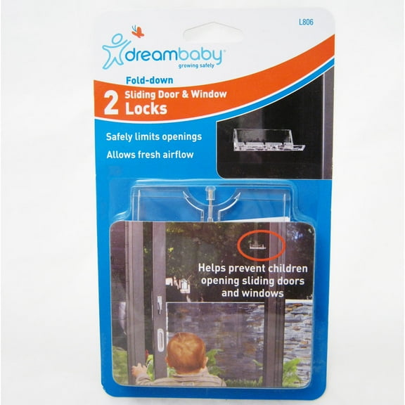 2 Dreambaby Sliding Door Window Locks Gate Glass Stops Blocks Guard Kids Safety