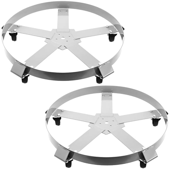 Non-Tipping Drum Dolly for 1250-Pound 55-Gallon Buckets with Swivel Casters - 2 Dollies