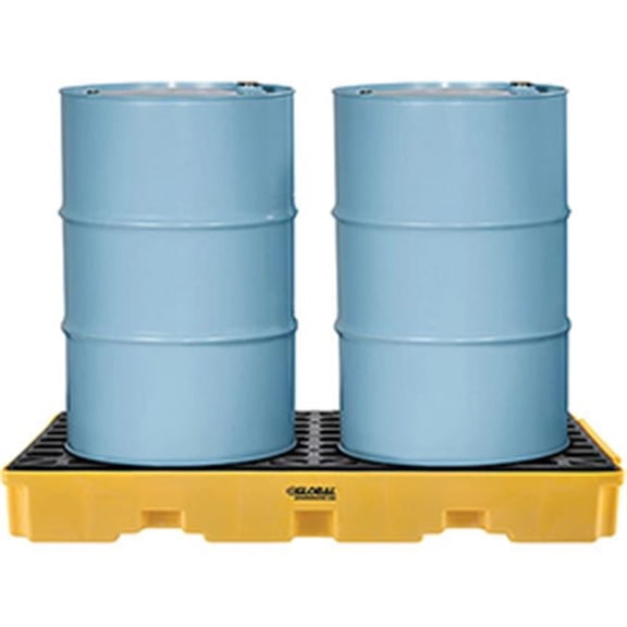 2 Drum Spill Containment Platform, Yellow