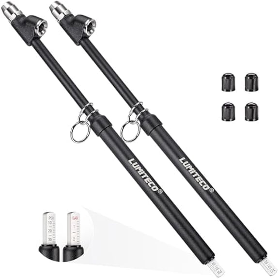 2- Dual    Gauge,    Air Gauge Range 10-150PSI 1-10Bar, Straight- Pencil Air  Gauge Extended Tube for Semi ,    Checker